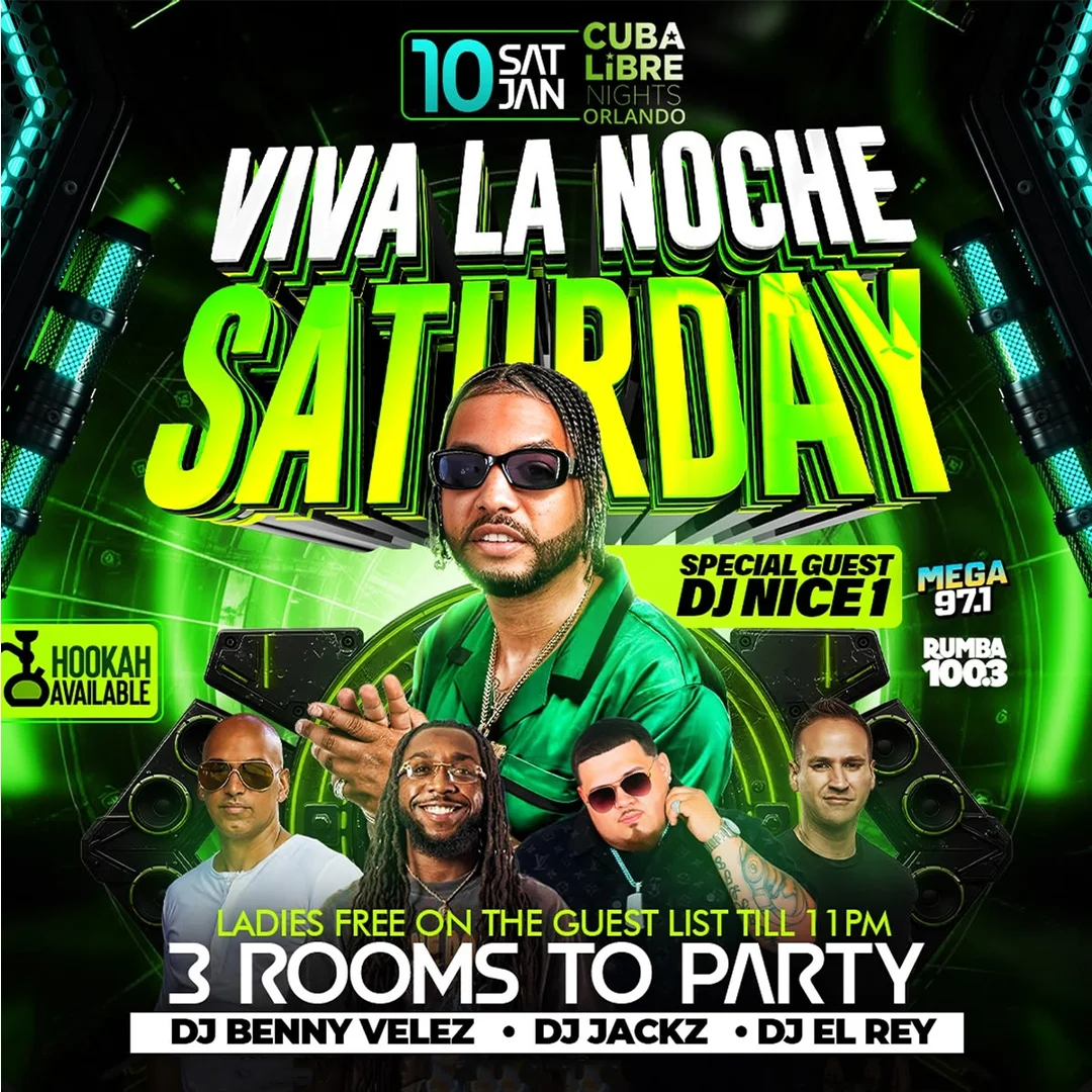 Saturday club flyer neon green blue effects